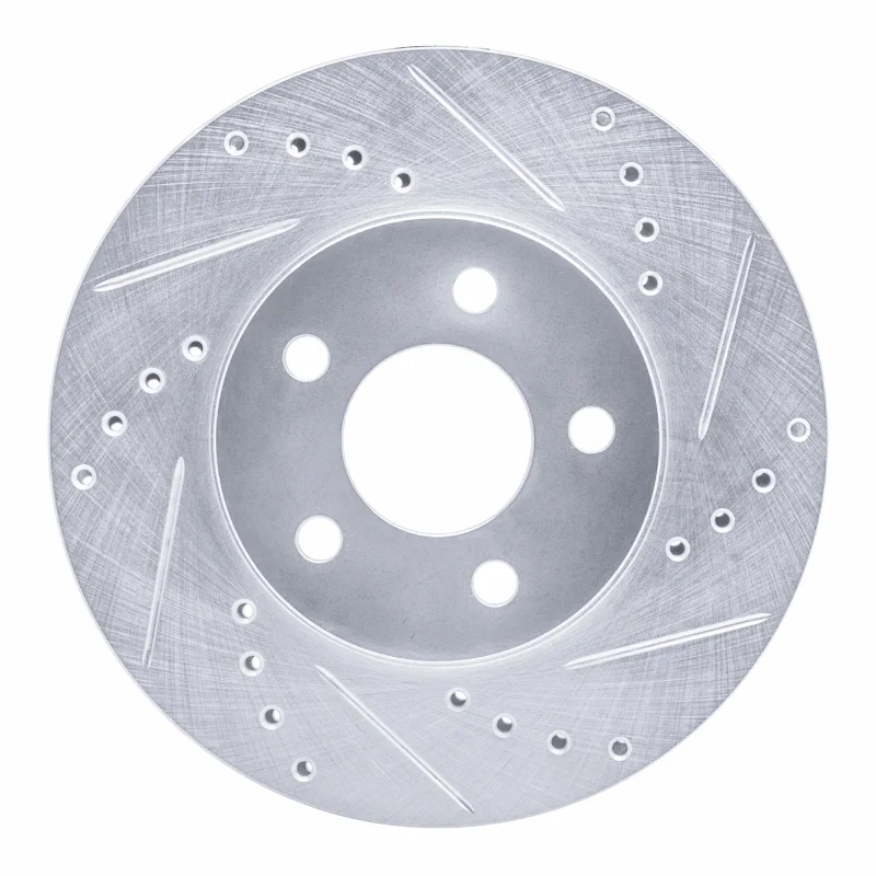 R1 Concepts 631-40020R, R1 00-05 Chrysler Neon Front Right Drilled & Slotted Silver Brake Rotor