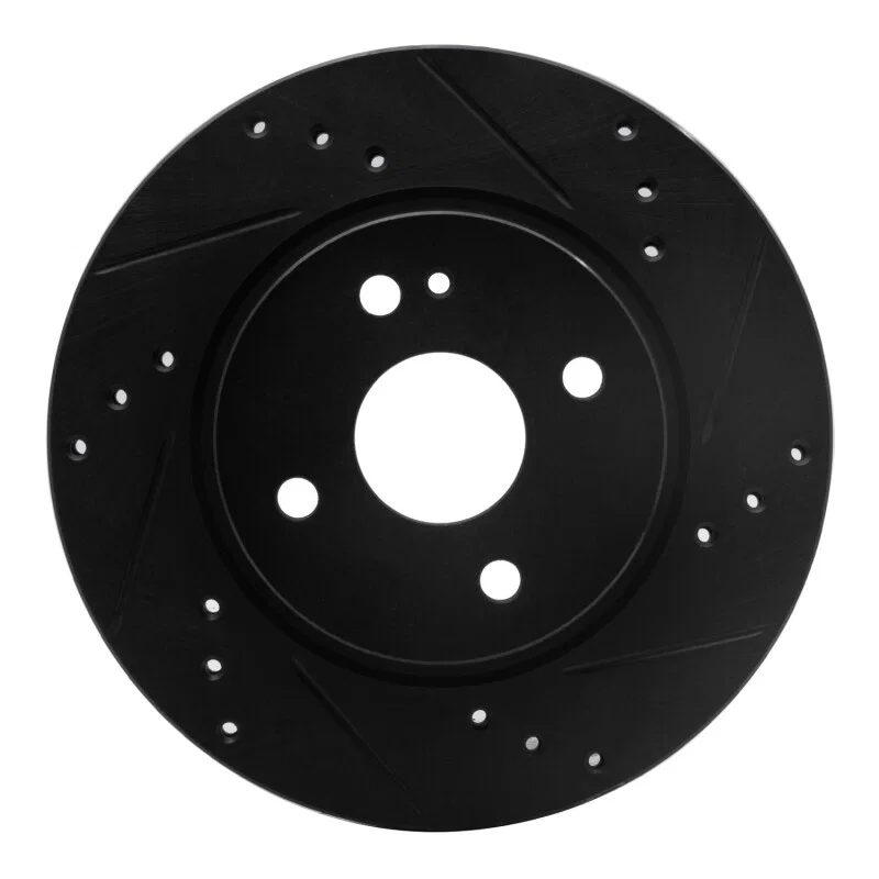 R1 Concepts 633-80050R, R1 11-15 Mazda 2 (Mexico) Front Right Drilled & Slotted Black Brake Rotor