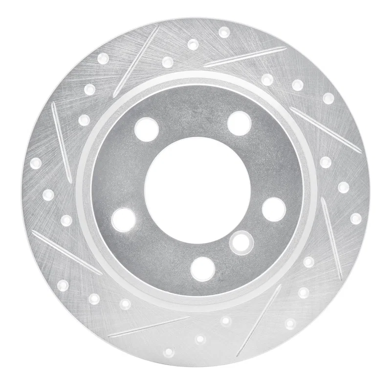 R1 Concepts 631-32010L, R1 11-16 Mini Cooper Paceman Rear Left Drilled & Slotted Silver Brake Rotor