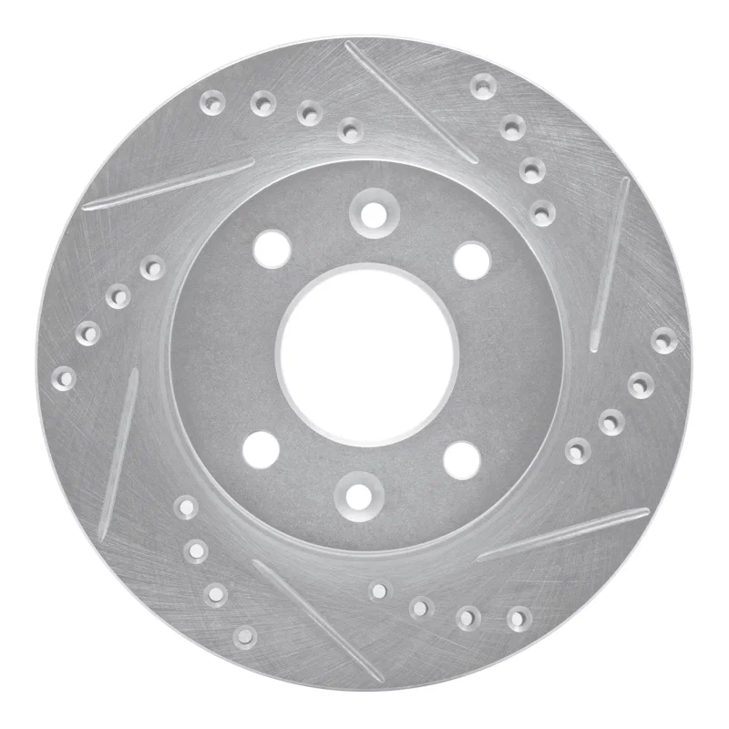 R1 Concepts 631-23002R, R1 83-85 Renault R18I Front Right Drilled & Slotted Silver Brake Rotor