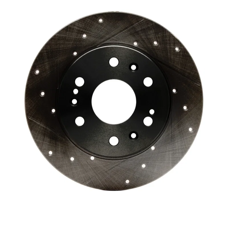 R1 Concepts 633-48050L, R1 05-20 Cadillac XTS Front Left Drilled & Slotted Black Brake Rotor
