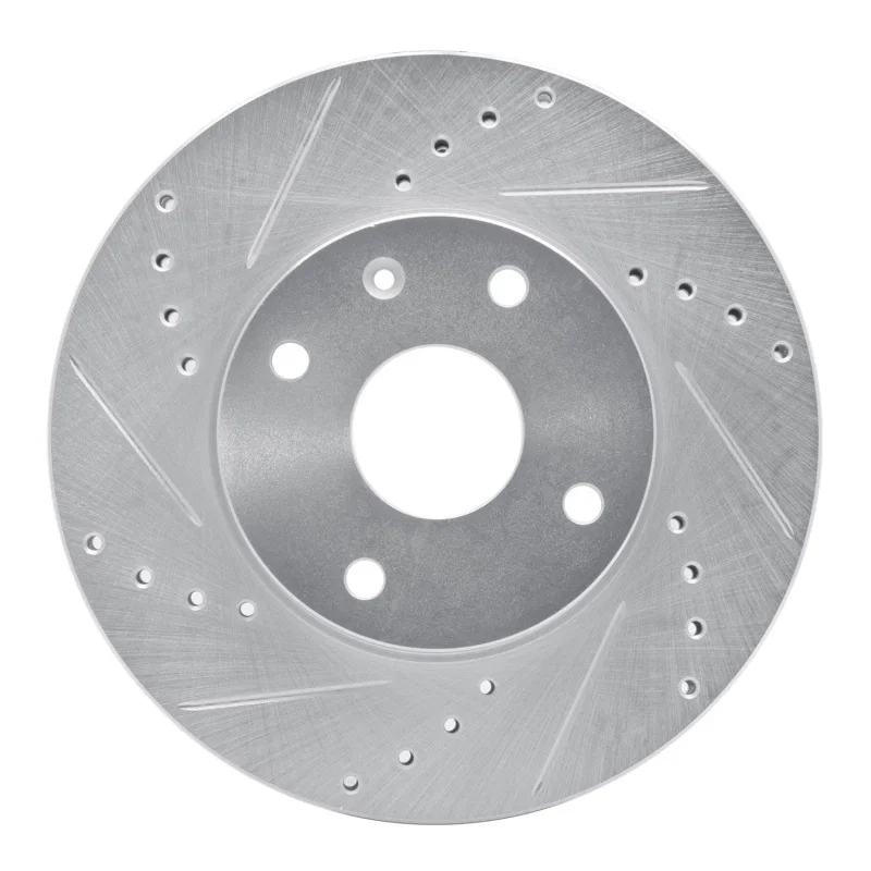 R1 Concepts 631-01008L, R1 04-10 Chevrolet Epica (USA/Canada) Front Left Drilled & Slotted Silver Brake Rotor