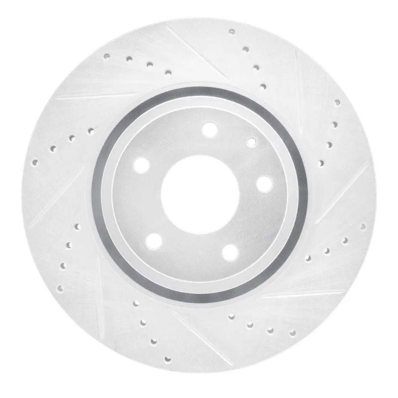 R1 Concepts 631-80078R, R1 16-25 Mazda 6 Front Right Drilled & Slotted Silver Brake Rotor