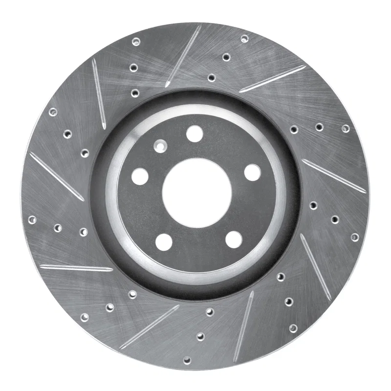 R1 Concepts 631-73069L, R1 12-15 Audi TTS Quattro Front Left Drilled & Slotted Silver Brake Rotor