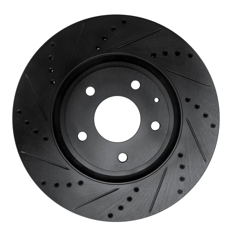 R1 Concepts 633-80078L, R1 16-25 Mazda 6 Front Left Drilled & Slotted Black Brake Rotor
