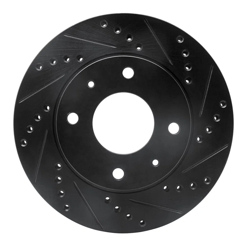 R1 Concepts 633-03015R, R1 01-03 Hyundai Sonata Front Right Drilled & Slotted Black Brake Rotor