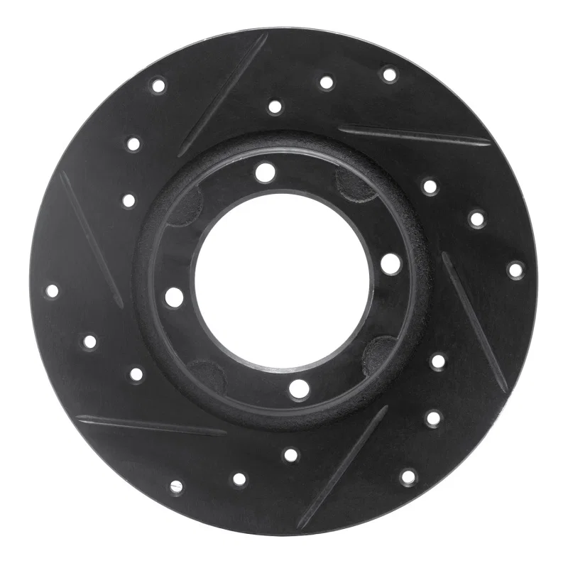R1 Concepts 633-76003L, R1 80-82 Toyota Tercel Front Left Drilled & Slotted Black Brake Rotor