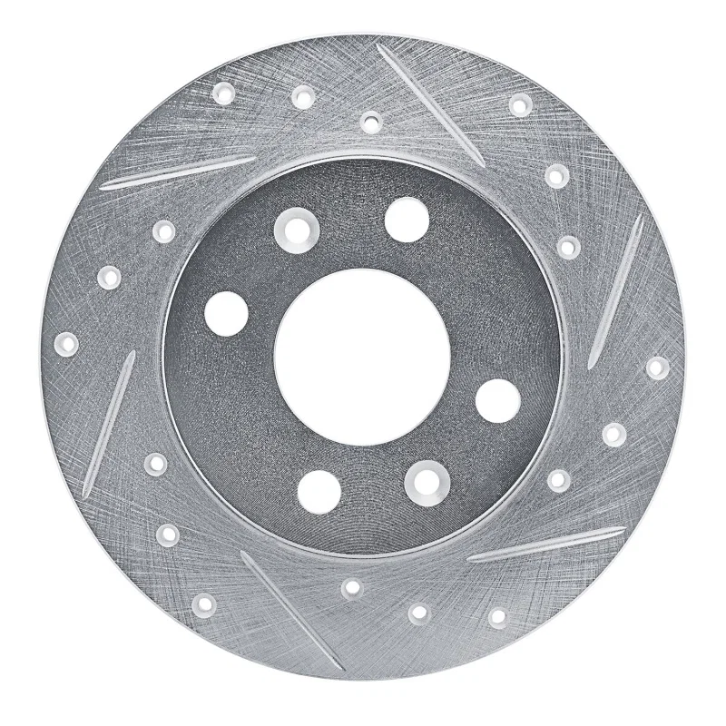 R1 Concepts 631-23003R, R1 81-87 Renault Encore Front Right Drilled & Slotted Silver Brake Rotor