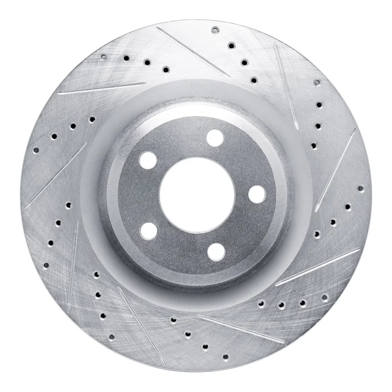 R1 Concepts 631-54279R, R1 20-25 Ford Explorer Front Right Drilled & Slotted Silver Brake Rotor