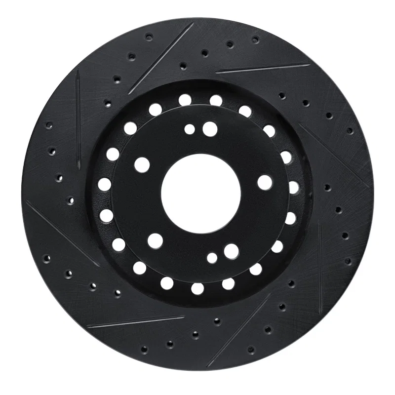 R1 Concepts 633-72031L, R1 93-99 Dodge STEALTH Front Left Drilled & Slotted Black Brake Rotor