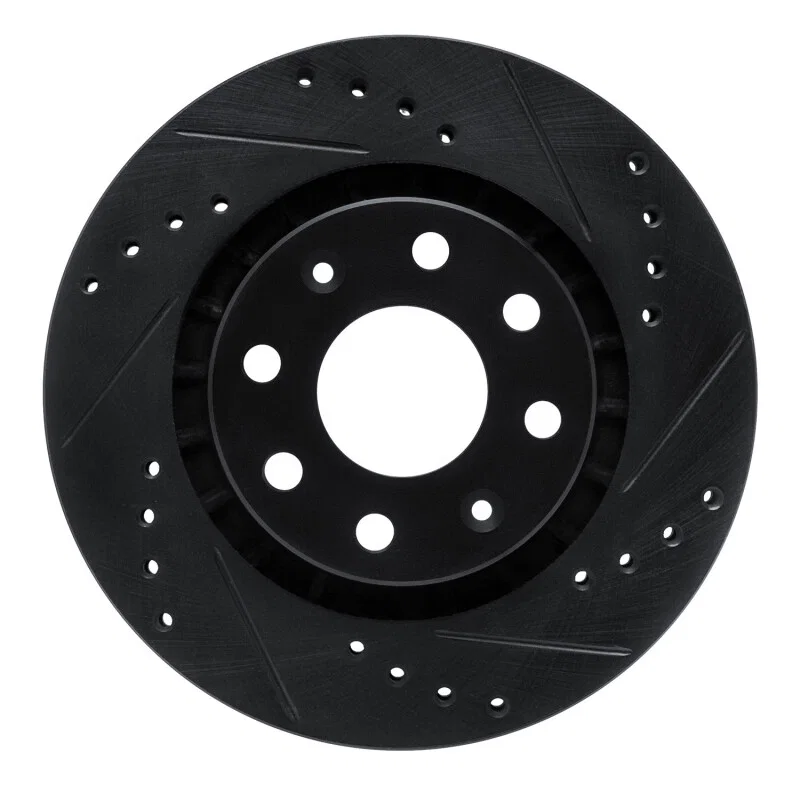 R1 Concepts 633-47003R, R1 04-17 Chevrolet AVEO5 Front Right Drilled & Slotted Black Brake Rotor