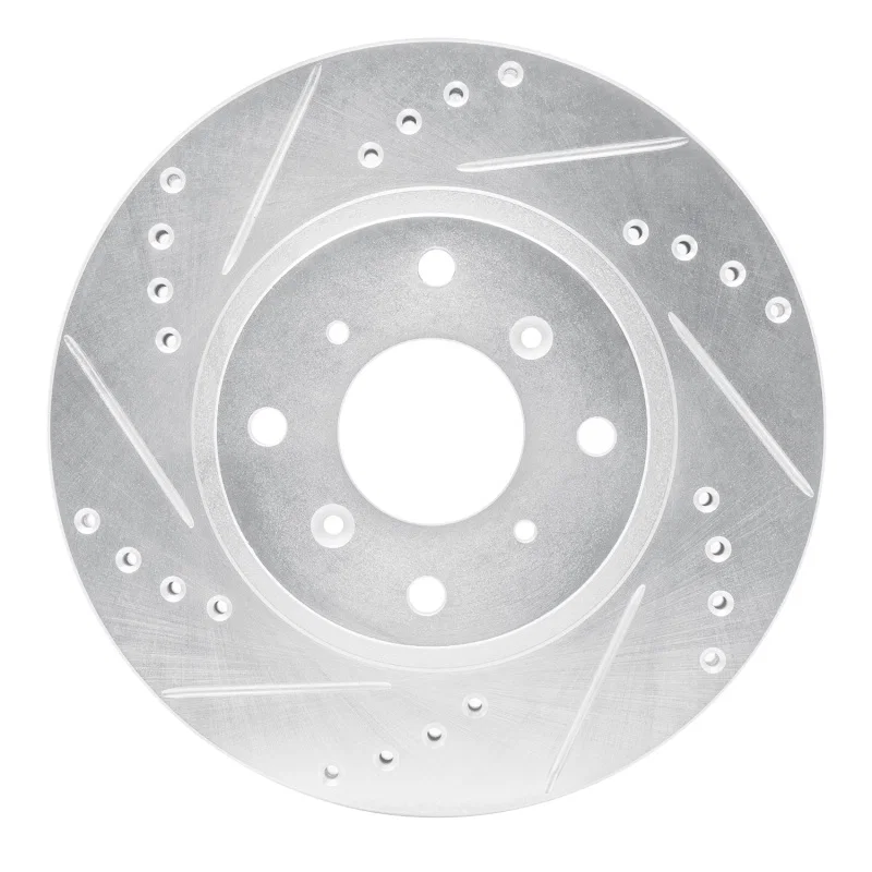 R1 Concepts 631-58003L, R1 87-90 Acura Legend Front Left Drilled & Slotted Silver Brake Rotor