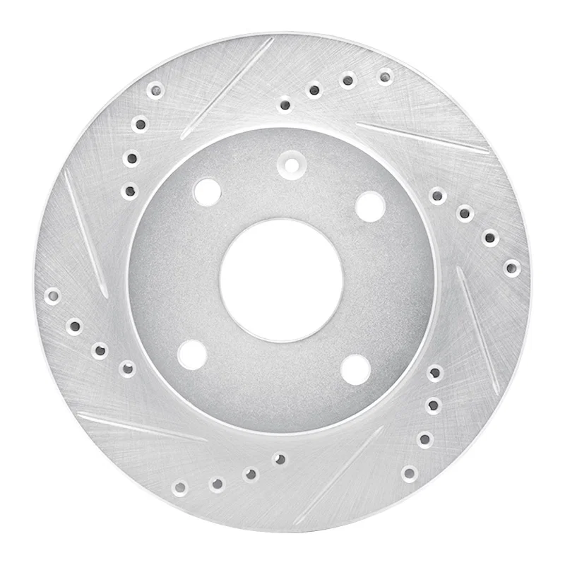 R1 Concepts 631-01010L, R1 04-10 Chevrolet Optra (Mexico) Front Left Drilled & Slotted Silver Brake Rotor