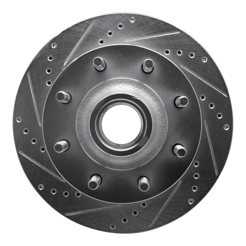 R1 Concepts 631-54163L, R1 99-02 Ford Excursion Front Left Drilled & Slotted Silver Brake Rotor