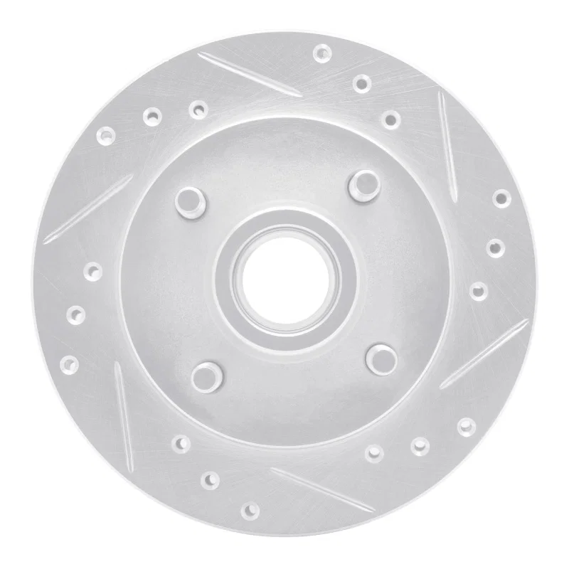 R1 Concepts 631-54012R, R1 1974-1980 Ford Pinto Front Right Drilled & Slotted Silver Brake Rotor