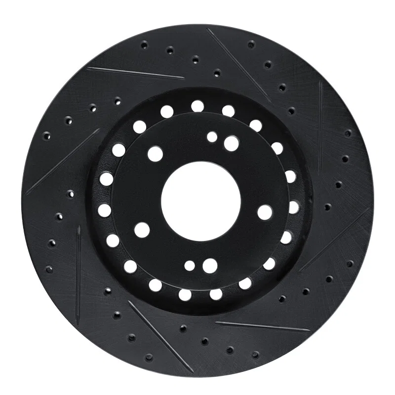 R1 Concepts 633-72031R, R1 93-99 Dodge STEALTH Front Right Drilled & Slotted Black Brake Rotor