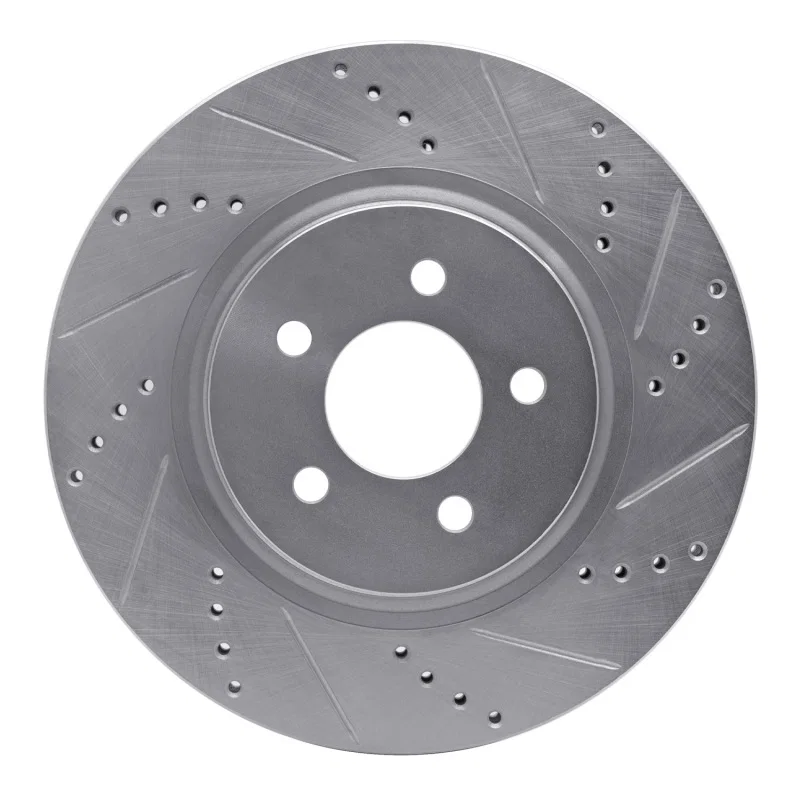 R1 Concepts 631-54036R, R1 94-04 Ford Mustang Front Right Drilled & Slotted Silver Brake Rotor