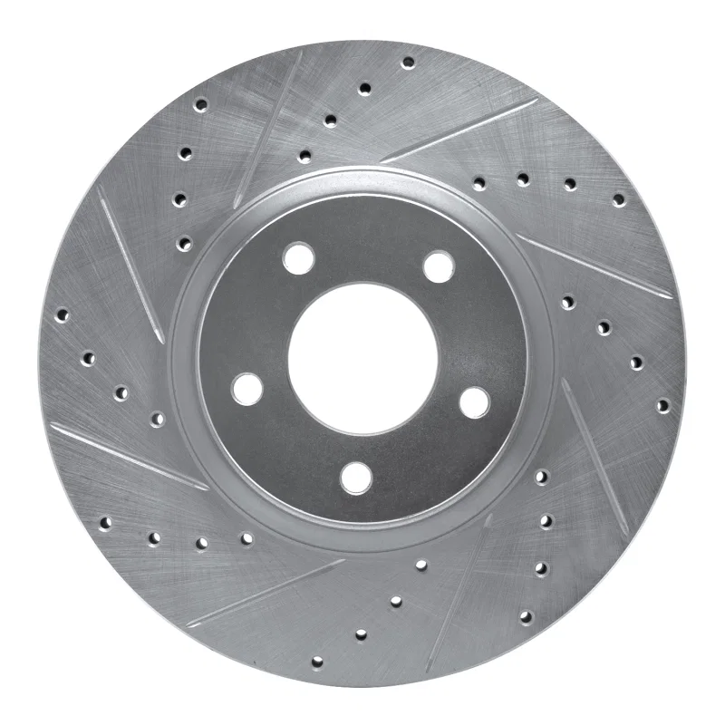 R1 Concepts 631-80018L, R1 88-91 Mazda 929 Front Left Drilled & Slotted Silver Brake Rotor