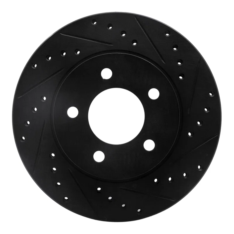 R1 Concepts 633-40011R, R1 93-97 Chrysler Intrepid Front Right Drilled & Slotted Black Brake Rotor
