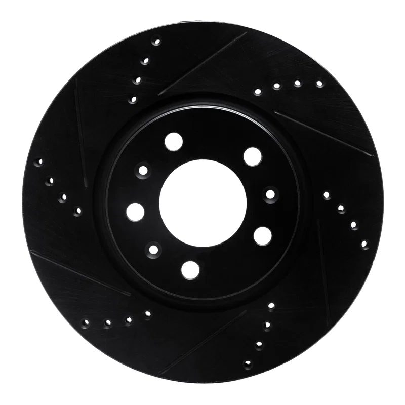 R1 Concepts 633-53005L, R1 06-10 Pontiac Solstice Front Left Drilled & Slotted Black Brake Rotor