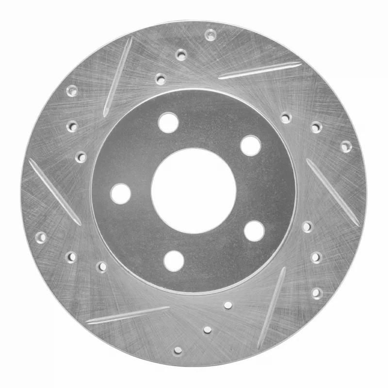 R1 Concepts 631-45002L, R1 80-89 Buick SKYLARK Front Left Drilled & Slotted Silver Brake Rotor