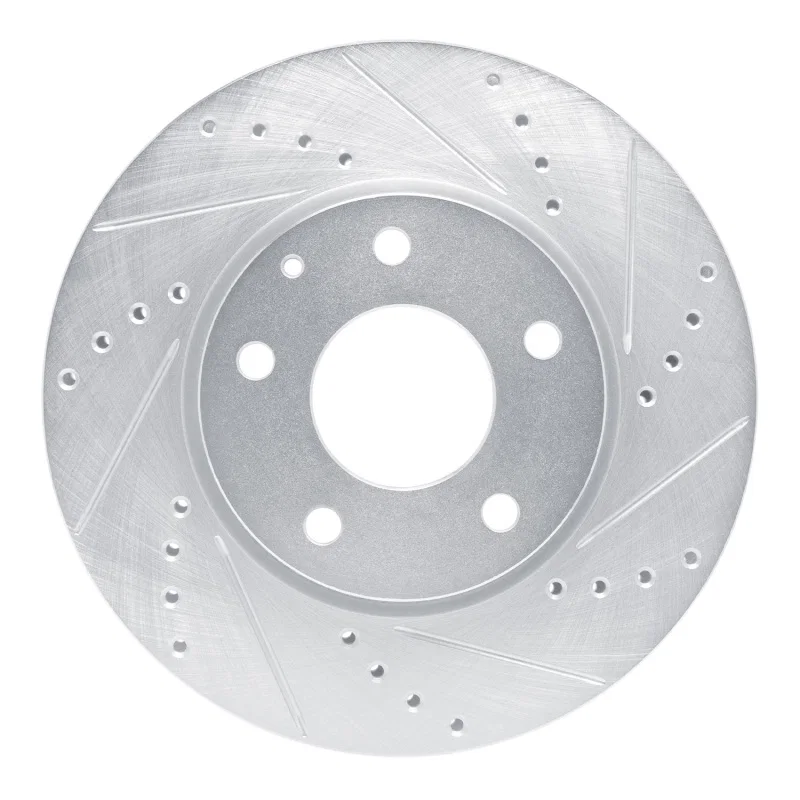 R1 Concepts 631-80082R, R1 19-25 Mazda 3 Front Right Drilled & Slotted Silver Brake Rotor