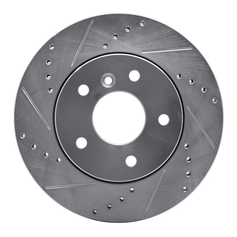R1 Concepts 631-11005L, R1 99-04 Land Rover Discovery Front Left Drilled & Slotted Silver Brake Rotor