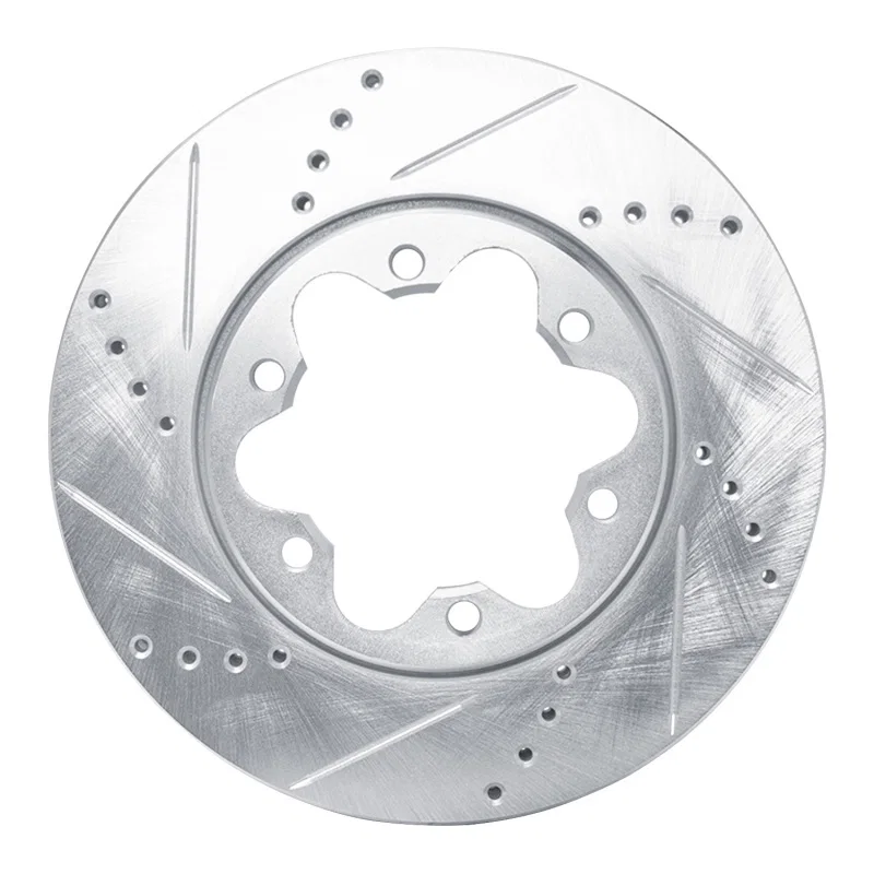 R1 Concepts 631-92097L, R1 2006-2019 Toyota HiAce (Mexico) Front Left Drilled & Slotted Silver Brake Rotor