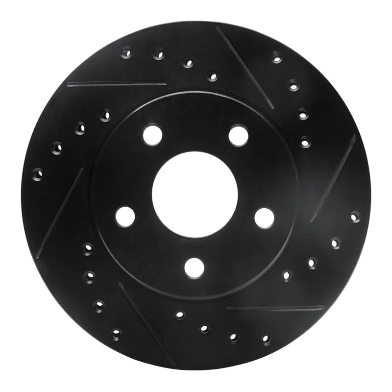 R1 Concepts 633-47018R, R1 85-91 Buick Skylark Front Right Drilled & Slotted Black Brake Rotor