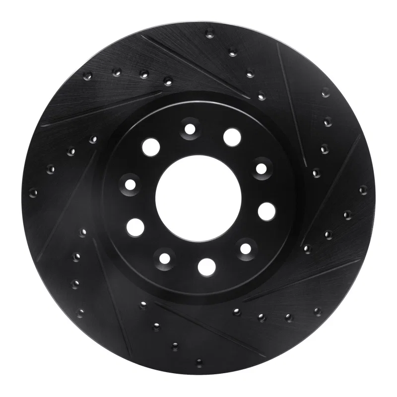 R1 Concepts 633-45023R, R1 16-21 Buick Regal Sportback Front Right Drilled & Slotted Black Brake Rotor