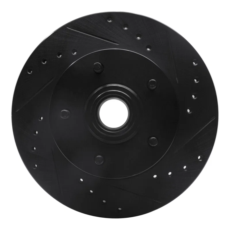 R1 Concepts 633-47004R, R1 67-74 Buick GS Front Right Drilled & Slotted Black Brake Rotor