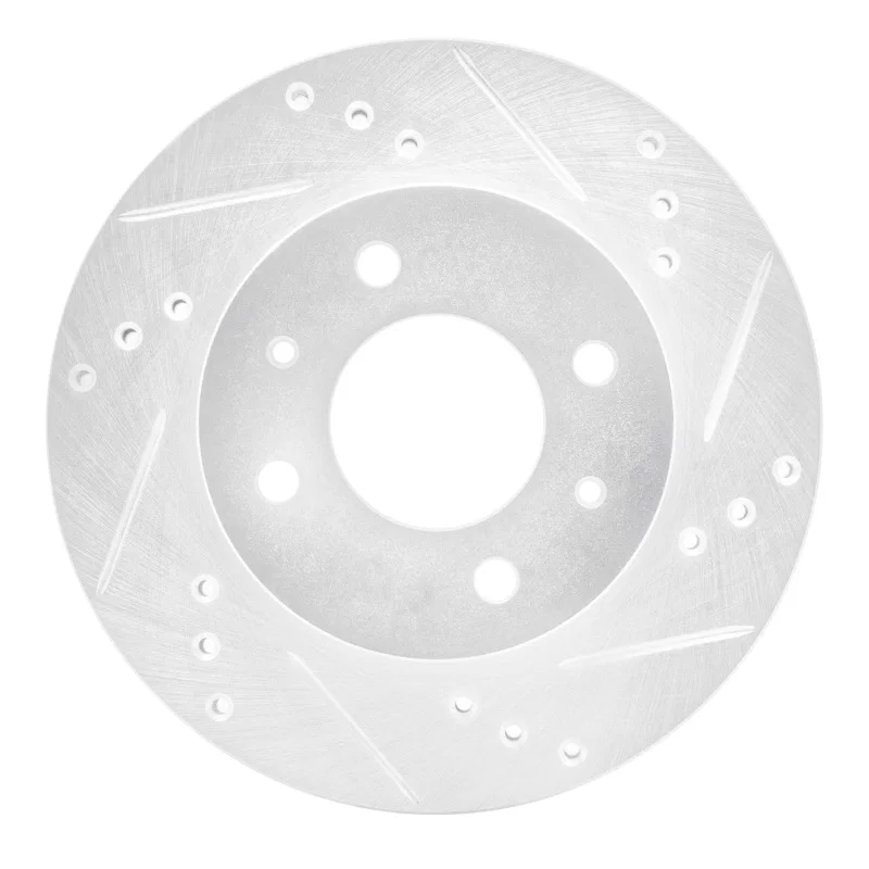 R1 Concepts 631-03012R, R1 00-02 Hyundai Accent Front Right Drilled & Slotted Silver Brake Rotor