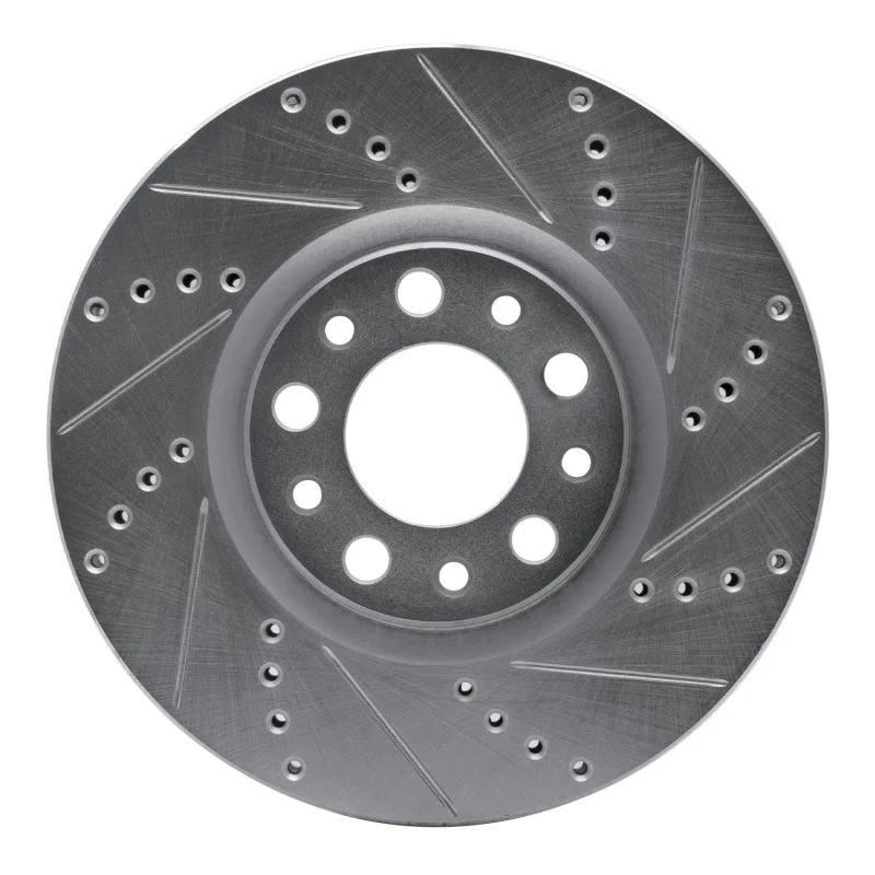 R1 Concepts 631-39025R, R1 13-23 Chrysler 200 Front Right Drilled & Slotted Silver Brake Rotor