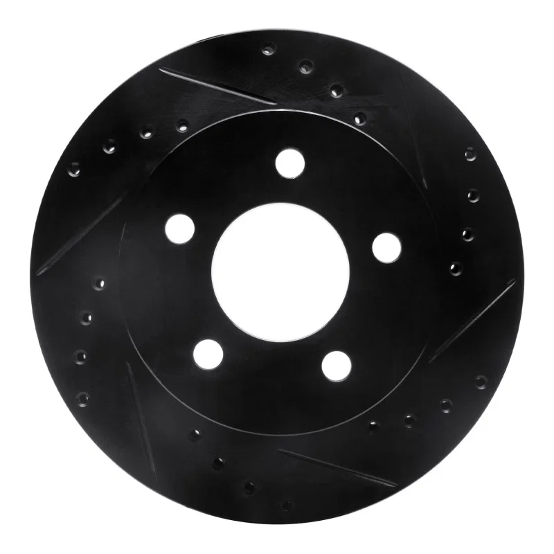 R1 Concepts 633-56009R, R1 91-94 Ford Crown Victoria Front Right Drilled & Slotted Black Brake Rotor