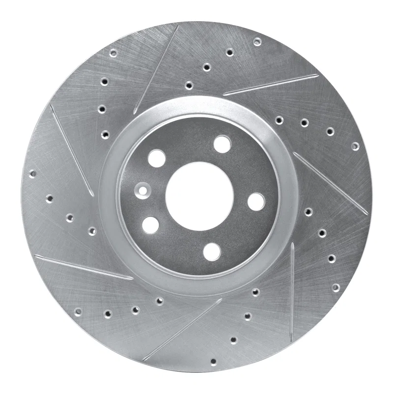 R1 Concepts 631-27051L, R1 16-26 Polestar Polestar 2 Front Left Drilled & Slotted Silver Brake Rotor