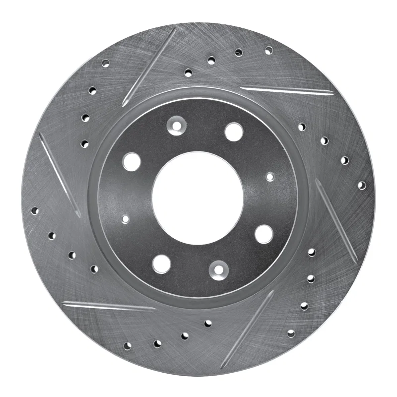 R1 Concepts 631-21007L, R1 04-09 Kia SPECTRA5 Front Left Drilled & Slotted Silver Brake Rotor
