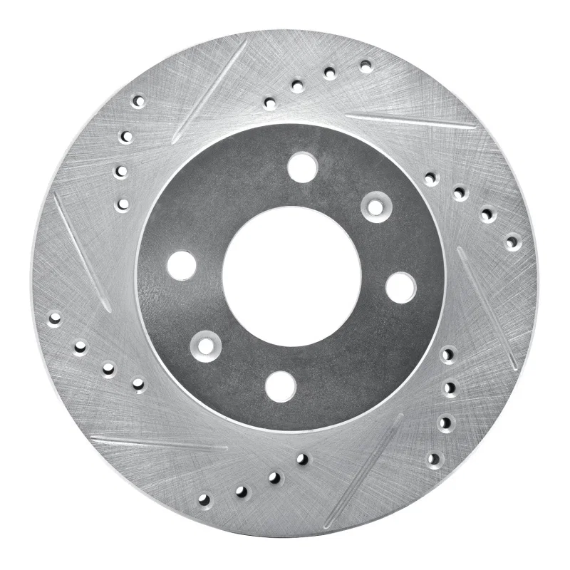 R1 Concepts 631-03018L, R1 03-06 Dodge Verna (Mexico) Front Left Drilled & Slotted Silver Brake Rotor