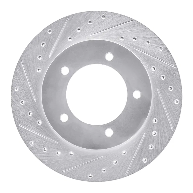 R1 Concepts 631-01012L, R1 96-98 Suzuki SIDEKICK Front Left Drilled & Slotted Silver Brake Rotor