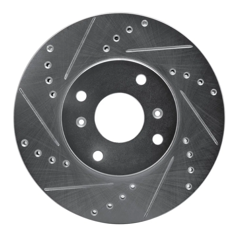 R1 Concepts 631-58010L, R1 98-99 Acura CL Front Left Drilled & Slotted Silver Brake Rotor