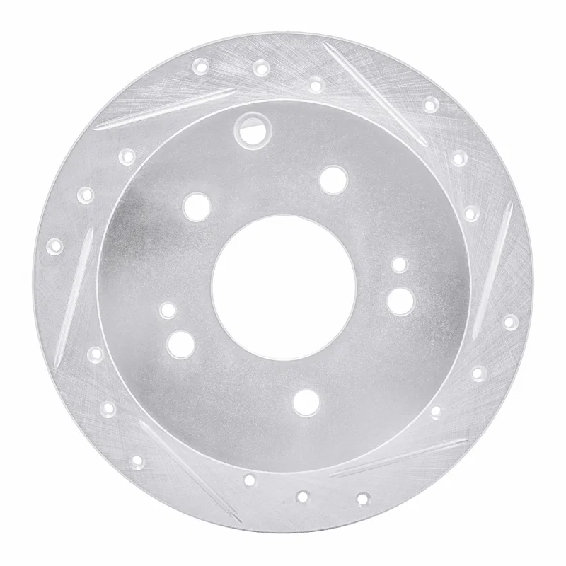 R1 Concepts 631-72038R, R1 04-12 Mitsubishi Eclipse Rear Right Drilled & Slotted Silver Brake Rotor