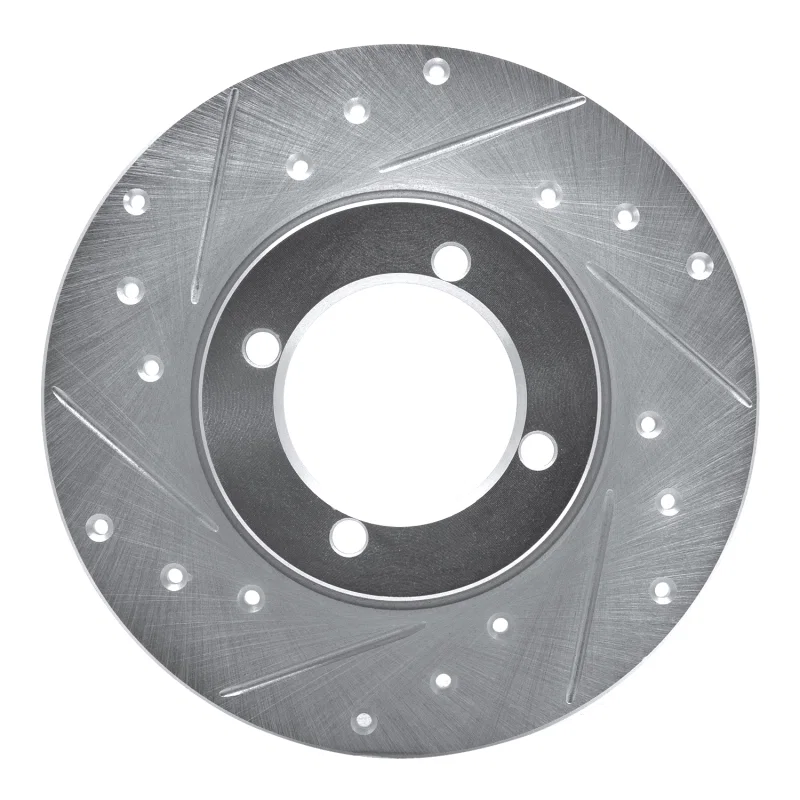 R1 Concepts 631-22000L, R1 67-74 Opel Manta Front Left Drilled & Slotted Silver Brake Rotor