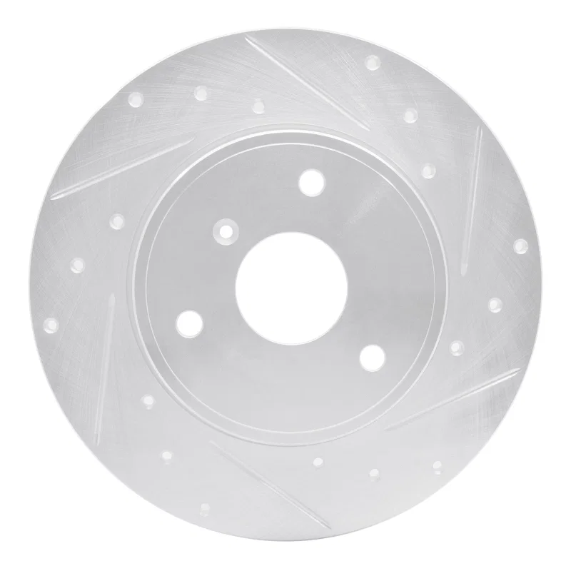 R1 Concepts 631-63090R, R1 05-16 Smart Fortwo Front Right Drilled & Slotted Silver Brake Rotor