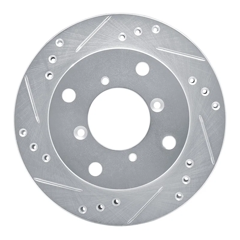 R1 Concepts 631-50002L, R1 89-01 Chevrolet Metro Front Left Drilled & Slotted Silver Brake Rotor