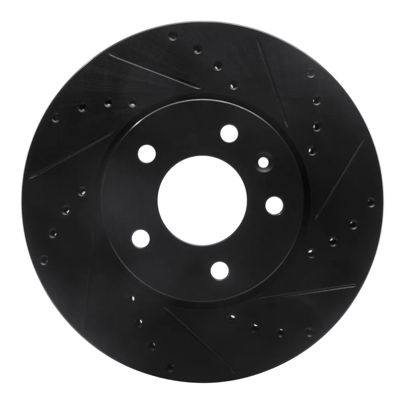 R1 Concepts 633-46033R, R1 13-25 Cadillac CT4 Front Right Drilled & Slotted Black Brake Rotor