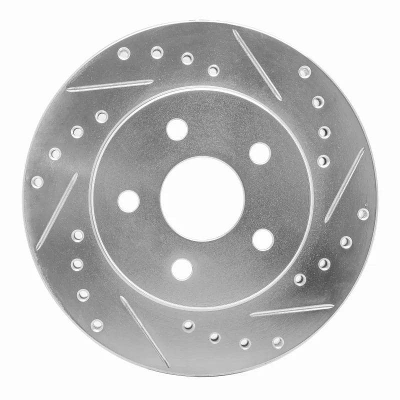 R1 Concepts 631-40010R, R1 91-92 Dodge Monaco Front Right Drilled & Slotted Silver Brake Rotor