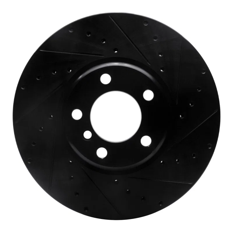 R1 Concepts 633-31108R, R1 12-21 BMW 440I Gran Coupe Front Right Drilled & Slotted Black Brake Rotor