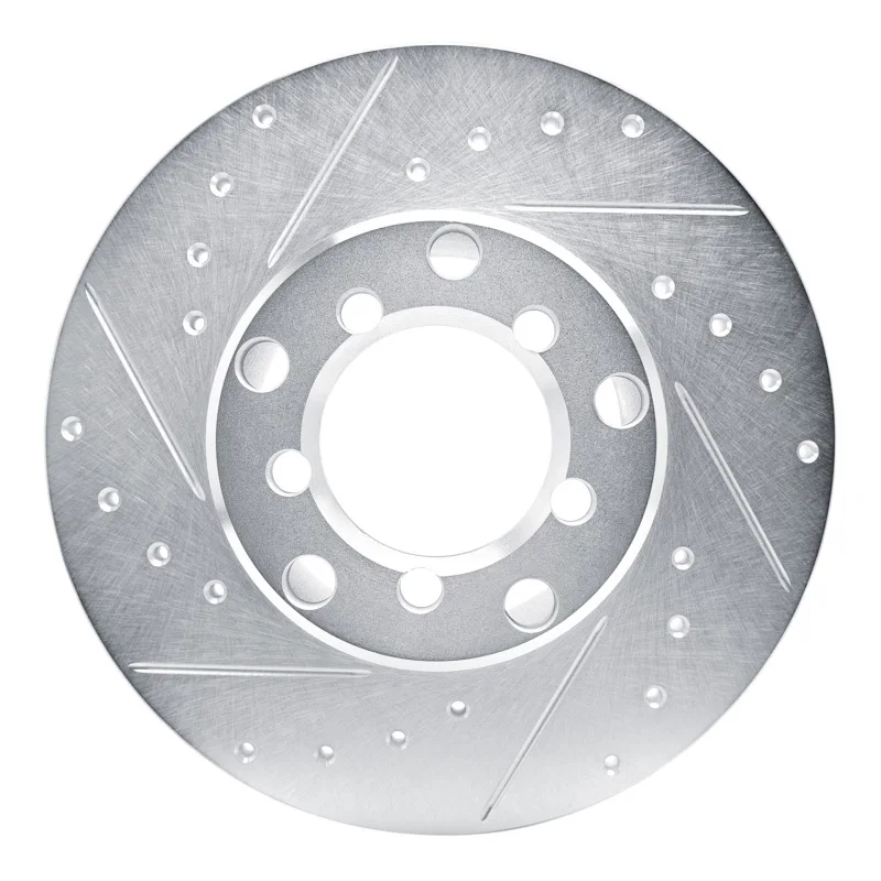 R1 Concepts 631-63002L, R1 65-73 Mercedes-Benz 250SEC Front Left Drilled & Slotted Silver Brake Rotor