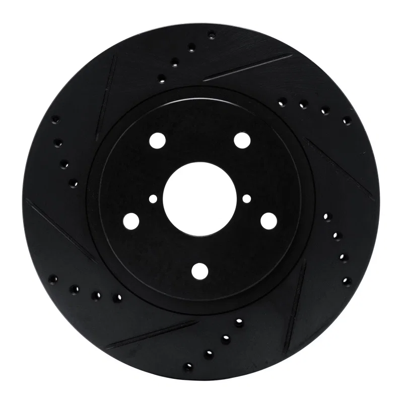R1 Concepts 633-13048L, R1 -24 Subaru Forester Front Left Drilled & Slotted Black Brake Rotor