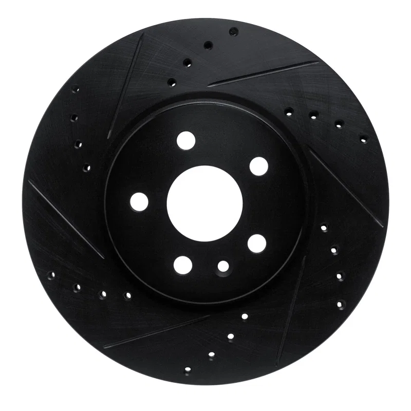 R1 Concepts 633-45020L, R1 13-22 Buick Encore Front Left Drilled & Slotted Black Brake Rotor