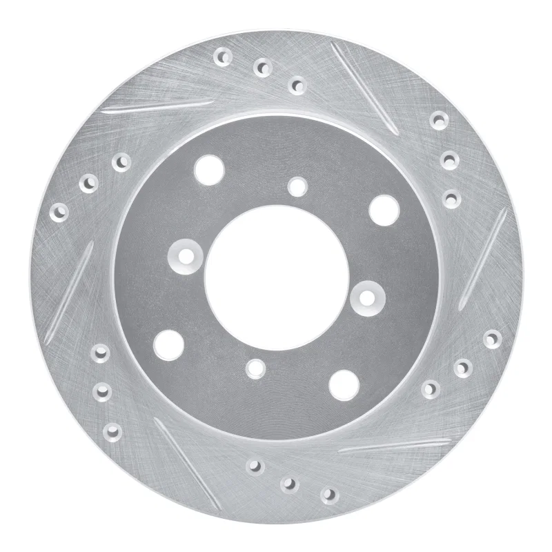 R1 Concepts 631-50002R, R1 89-01 Chevrolet Metro Front Right Drilled & Slotted Silver Brake Rotor